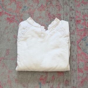 Aerie White Lace Detail Sweatshirt